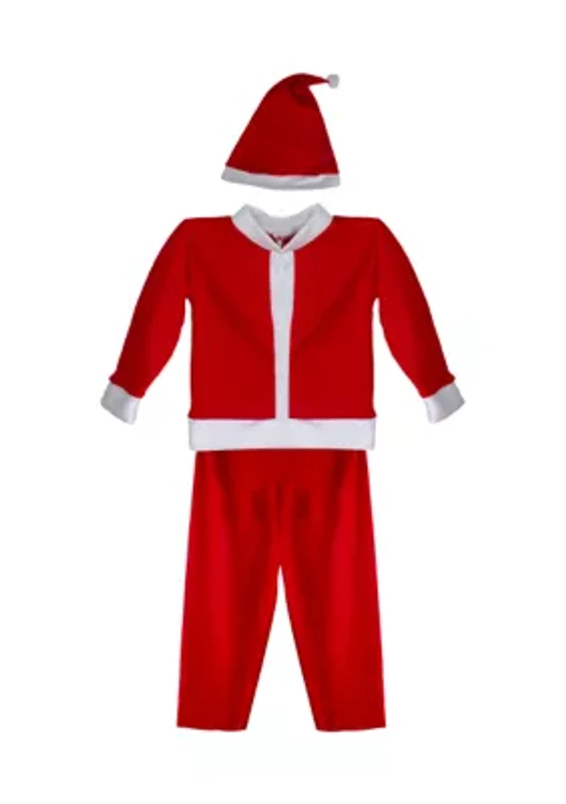 White and Red Santa Claus Boy's Christmas Costume - 4-6 Years