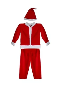 White and Red Santa Claus Boy's Christmas Costume