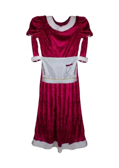 White and Purple Girl's Mrs. Claus Costume Set - 10-14 Years