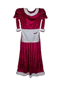 White and Purple Girl's Mrs. Claus Costume Set - 10-14 Years