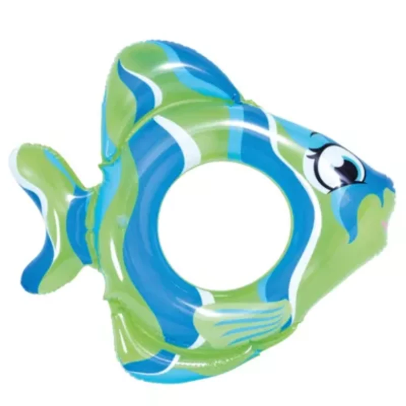 31" Green Inflatable Fish Children's Swim Ring Tube Float