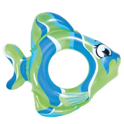 31" Green Inflatable Fish Children's Swim Ring Tube Float