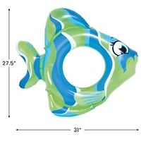 31" Green Inflatable Fish Children's Swim Ring Tube Float