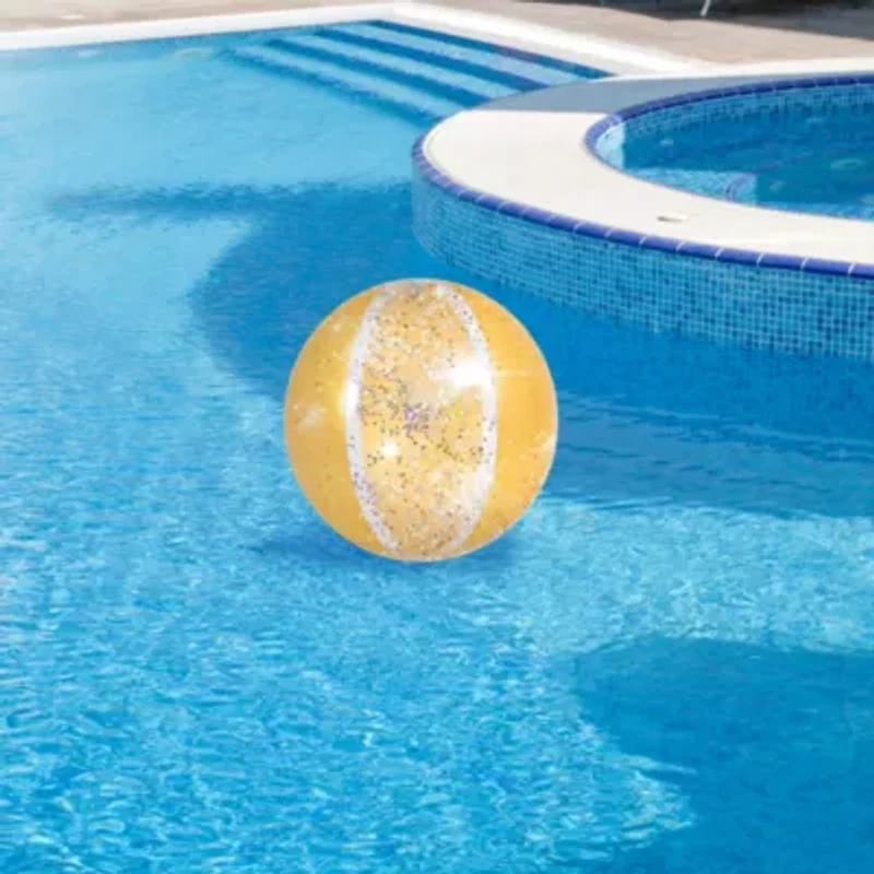 Glitter Inflatable Beach Ball - 16" - Yellow
