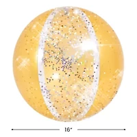 Glitter Inflatable Beach Ball - 16" - Yellow