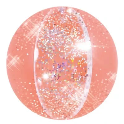 Glitter Inflatable Beach Ball - 16" - Salmon Pink