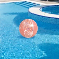 Glitter Inflatable Beach Ball - 16" - Salmon Pink