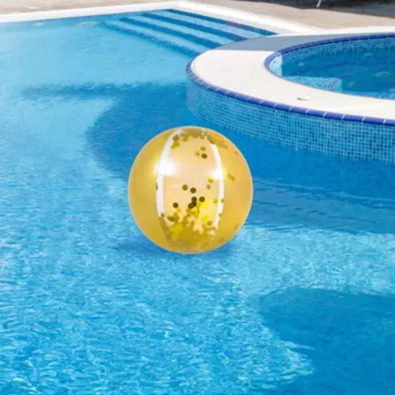 Glitter Sequin Inflatable Beach Ball - 19.5" - Gold