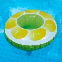9" Inflatable Lemon Slice Swimming Pool Beverage Drink Holder
