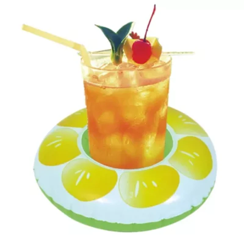 9" Inflatable Lemon Slice Swimming Pool Beverage Drink Holder