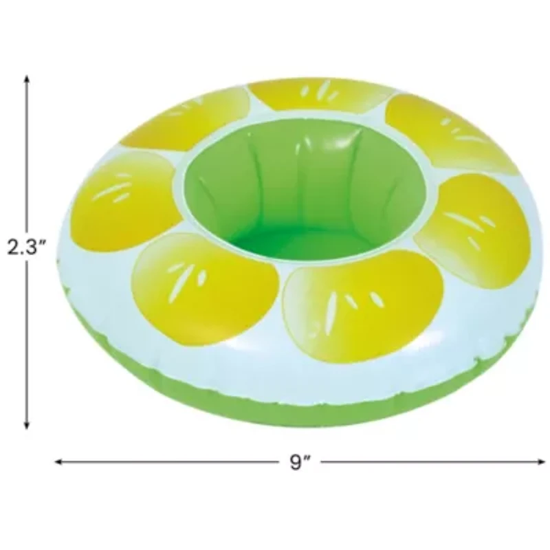9" Inflatable Lemon Slice Swimming Pool Beverage Drink Holder