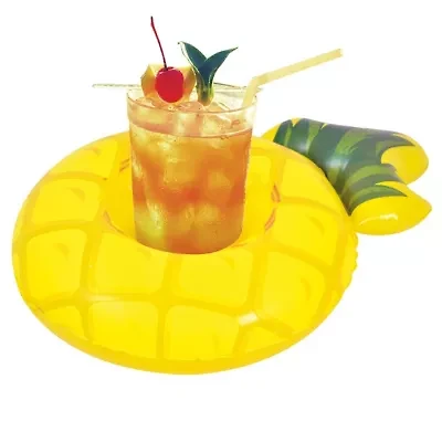 Inflatable Pineapple Swimming Pool Beverage Drink Holder - 9"