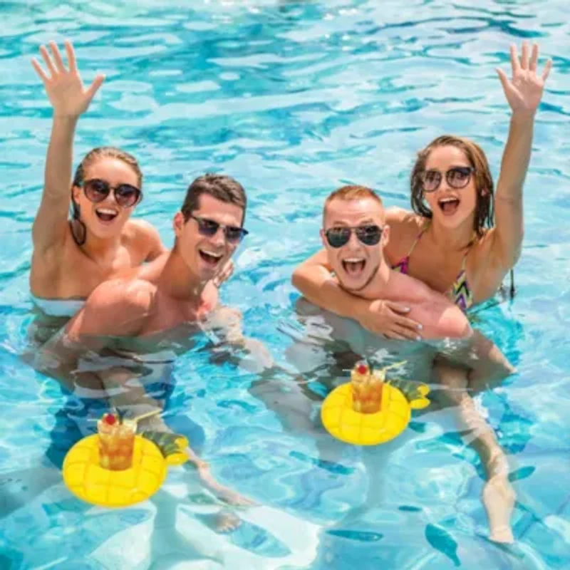 Inflatable Pineapple Swimming Pool Beverage Drink Holder - 9"