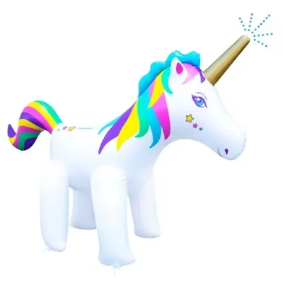 Rainbow Unicorn Outdoor Inflatable Lawn Sprinkler - 6'