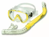 Neon Yellow Sea Searcher Thermotech Mask and Snorkel Set for Youth and Adults