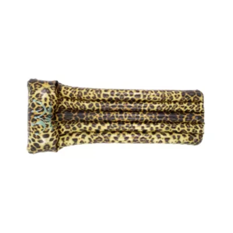 66.5" Inflatable Leopard Print Pool Mattress Float with Built In Pillow