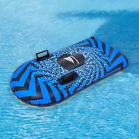 38" Inflatable Black and Blue Ride-On Pool Float or Snow Tube