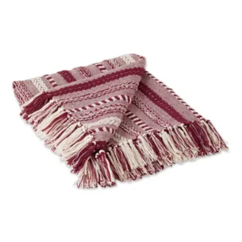 Braided Stripe Cotton Throw Blanket
