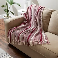 Braided Stripe Cotton Throw Blanket