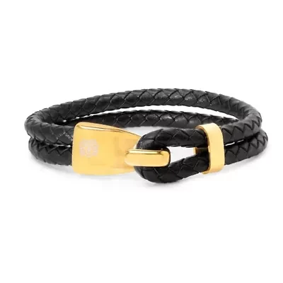 Bruno Magli Mens Double Rope Leather Bracelet