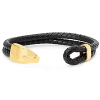 Bruno Magli Mens Double Rope Leather Bracelet