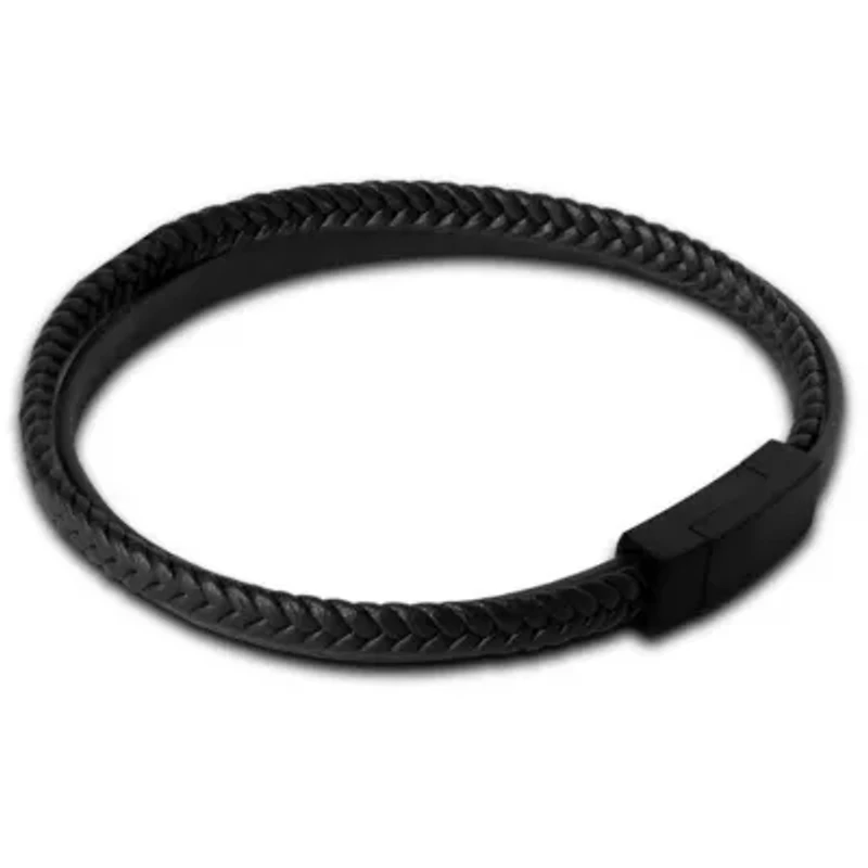 Bruno Magli Mens Double Strand Leather Bracelet