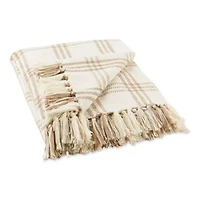 Modern Farmhouse Plaid Cotton Throw Blanket