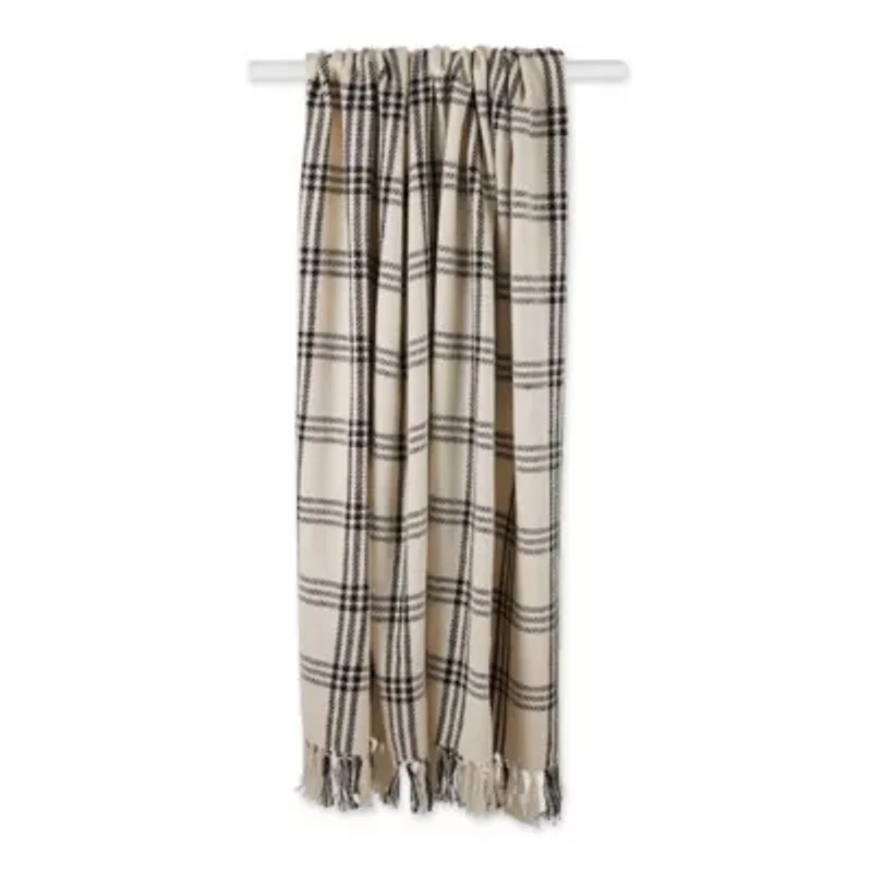 Modern Farmhouse Plaid Cotton Throw Blanket