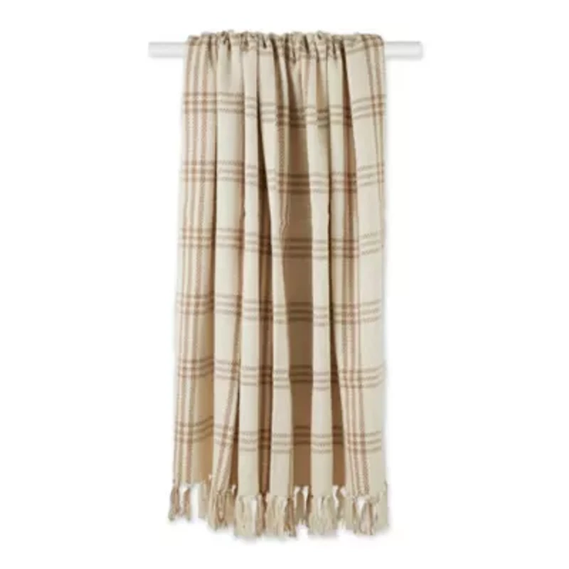Modern Farmhouse Plaid Cotton Throw Blanket