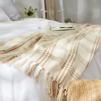 Modern Farmhouse Plaid Cotton Throw Blanket