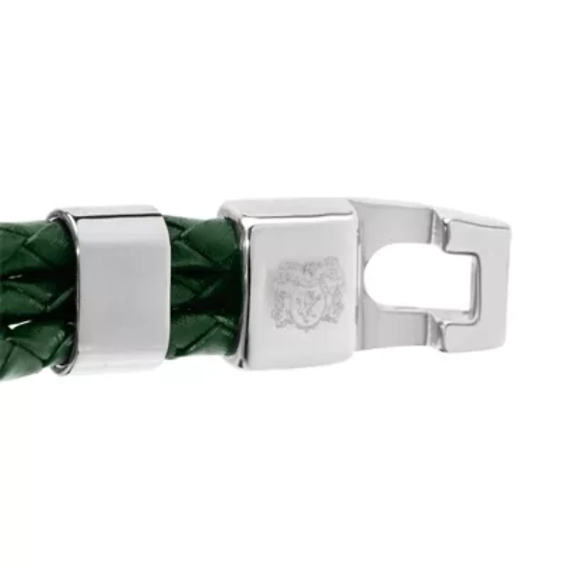 Bruno Magli Mens Three Strand Braided Leather Bracelet