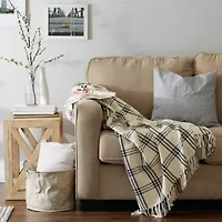 Modern Farmhouse Plaid Cotton Throw Blanket