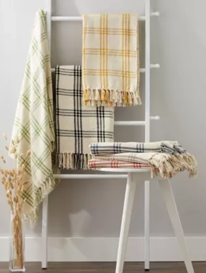 Modern Farmhouse Plaid Cotton Throw Blanket