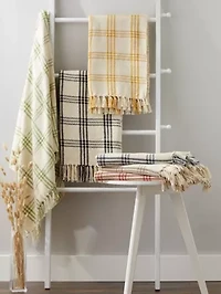 Modern Farmhouse Plaid Cotton Throw Blanket