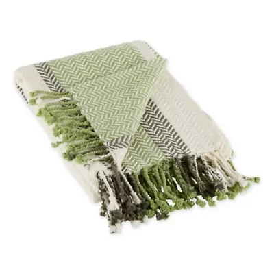 Bold Herringbone Cotton Throw Blanket