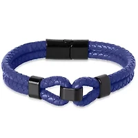 Bruno Magli Mens Infinity Leather Bracelet