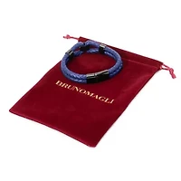 Bruno Magli Mens Infinity Leather Bracelet