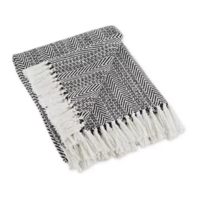 Herringbone Stripe Cotton Throw