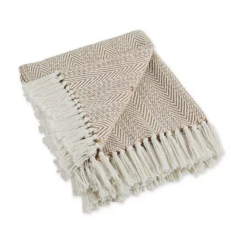 Herringbone Stripe Cotton Throw