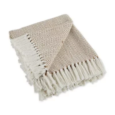 Herringbone Stripe Cotton Throw