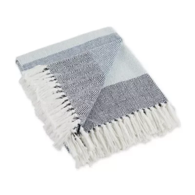 Herringbone Stripe Cotton Throw