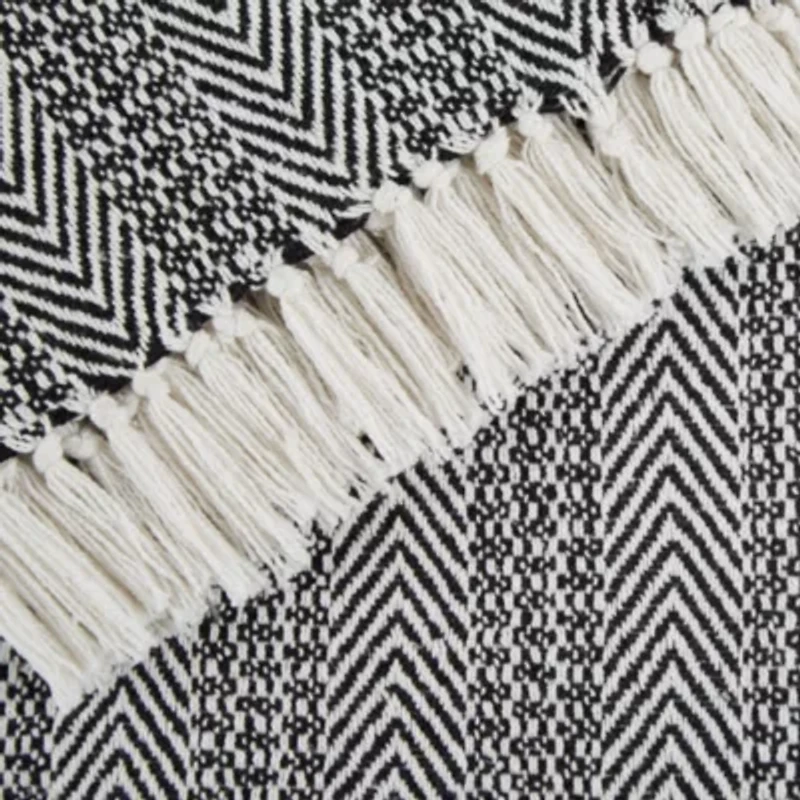 Herringbone Stripe Cotton Throw