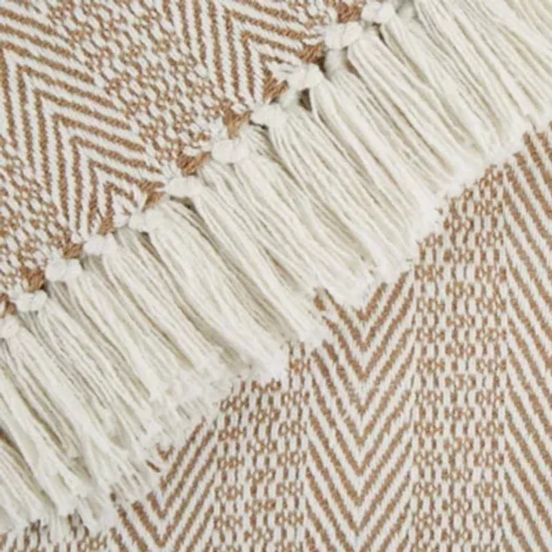 Herringbone Stripe Cotton Throw