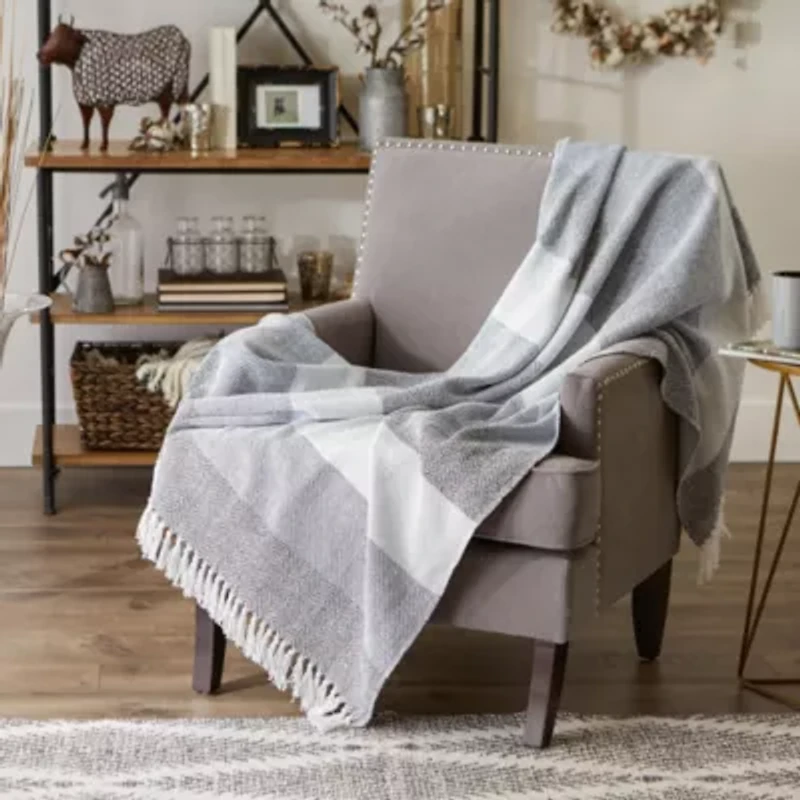 Herringbone Stripe Cotton Throw