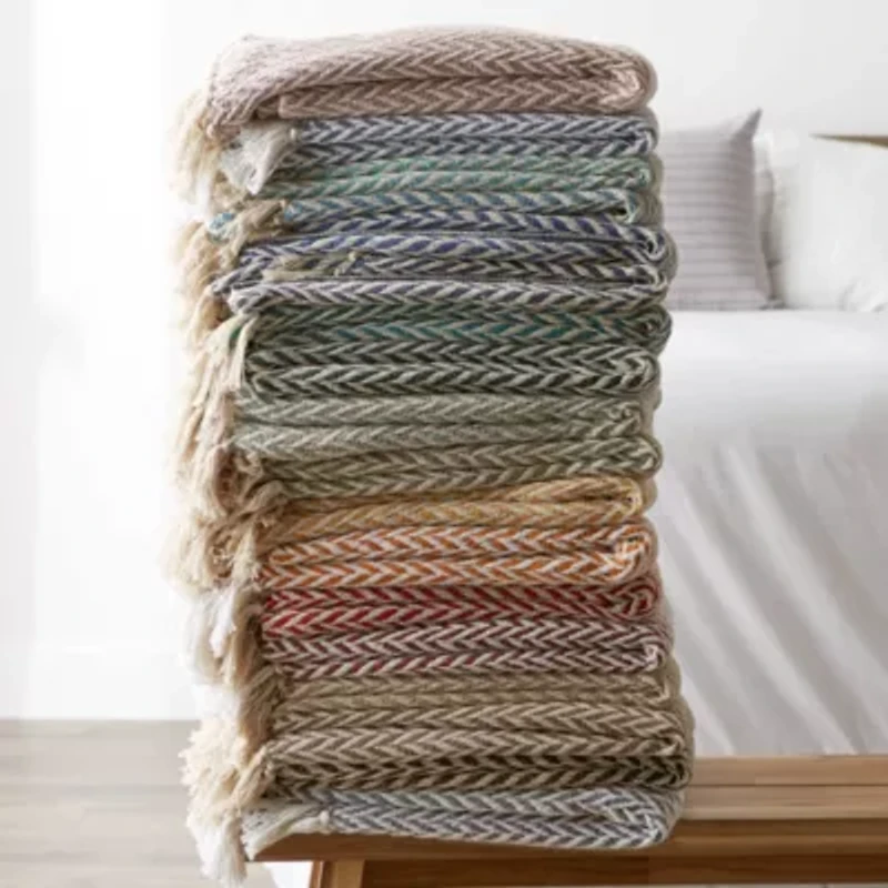 Zig-Zag Cotton Throw Blanket