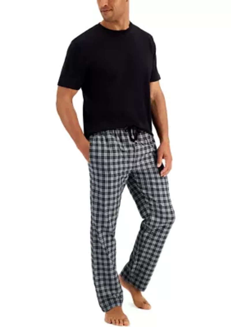 Hanes Men's Woven Pant with Knit SS Top