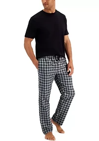 Hanes Men's Woven Pant with Knit SS Top