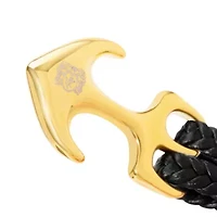 Bruno Magli Mens Four Strand Braided Leather Bracelet