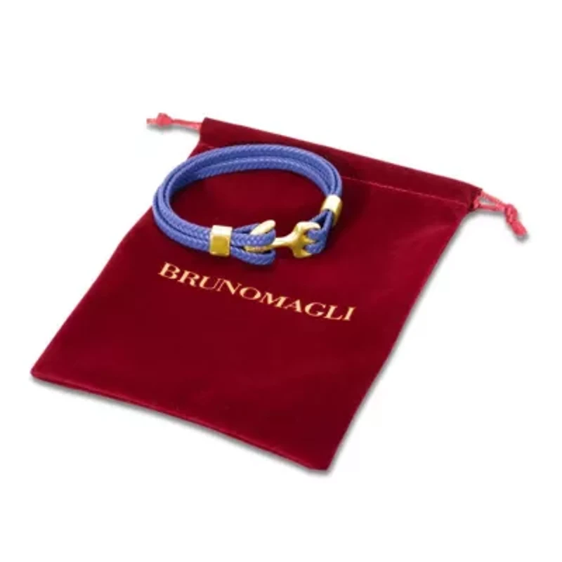 Bruno Magli Mens Four Strand Braided Leather Bracelet