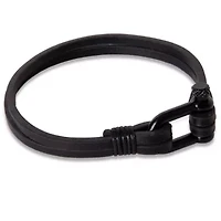 Mens Paneled Leather Bracelet